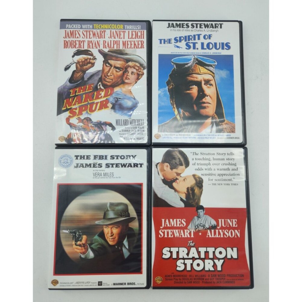 Classic JAMES STEWART DVD Lot DVD 4-Discs FBI STRATON STORY SPIRIT NAKED SPUR